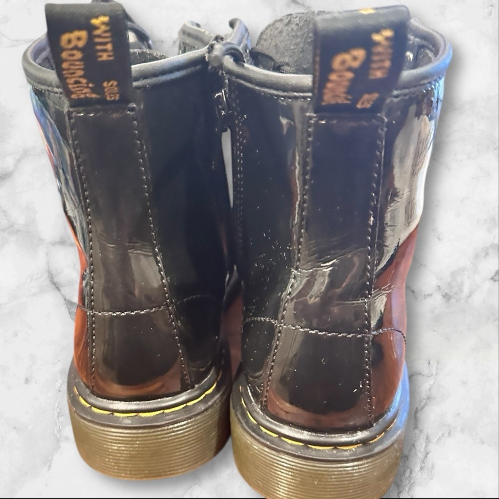 DR. MARTENS Black Junior Kids Boots Zip Sides Lace Up Size 3 - Picture 3 of 6